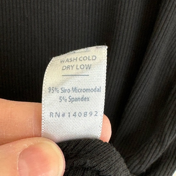 Marine Layer Solid Tulip Back Long sleeve Top Black Size XS - Picture 7 of 7